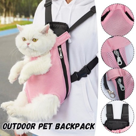 Pet Cat Dog Carrier Backpack (Pink)