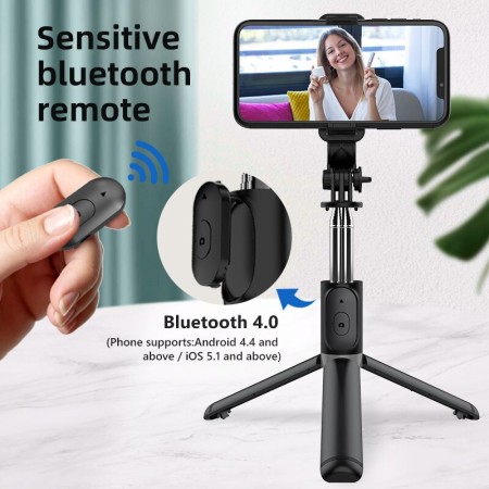 Foldable REMOTCONTROLED Mini Tripod Selfie STICK