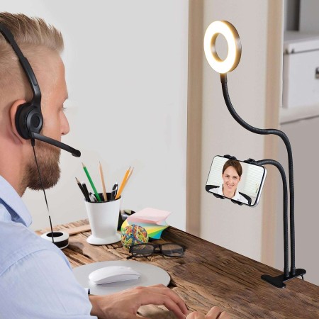 Cell Phone Holder with LED  Ring Light